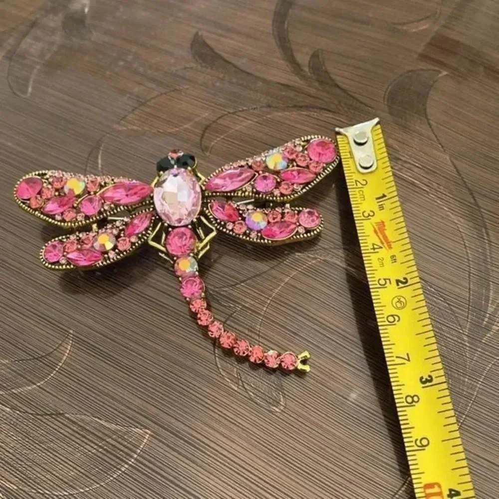 Crystal Vintage Dragonfly Brooches for Women Large Insect Brooch NWBOX
